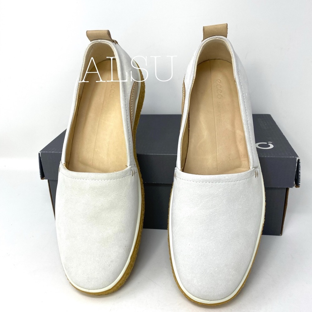 ECCO Crepetray Sip On Loafer Shadow Flat White W - Picture 3 of 8